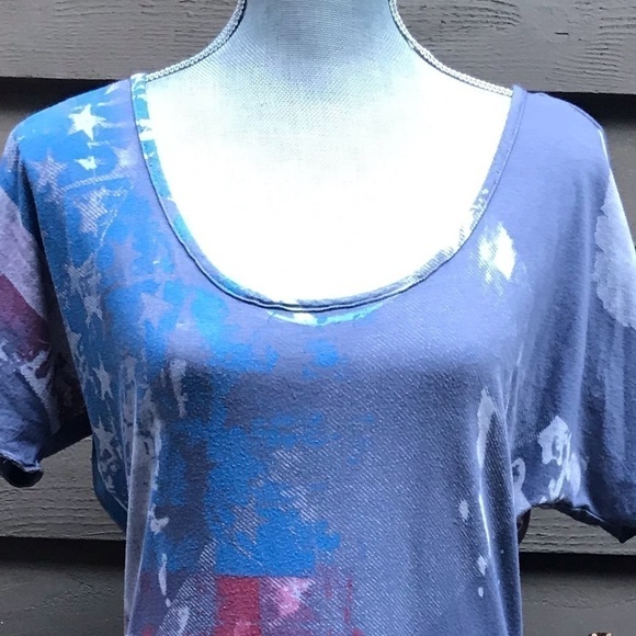 Raw 7 Grey/Multi Abstract Print Crystals Tee Sz. L - Picture 12 of 16
